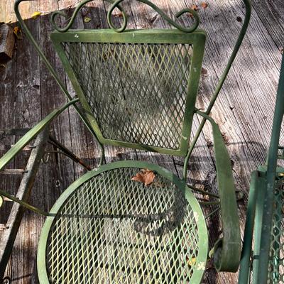 Vintage Patio Wrought Iron Glider Loveseat & Chair