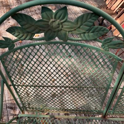 Vintage Patio Wrought Iron Glider Loveseat & Chair