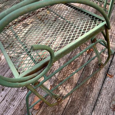 Vintage Patio Wrought Iron Glider Loveseat & Chair