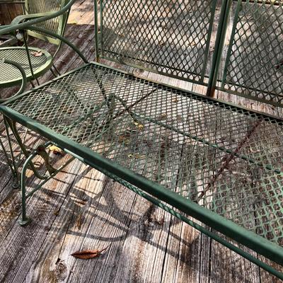 Vintage Patio Wrought Iron Glider Loveseat & Chair