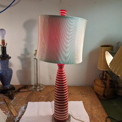 Funky Ceramic Striped Table Lamp
