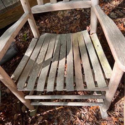 Pair Vintage Rustic Wood Rocking Chairs
