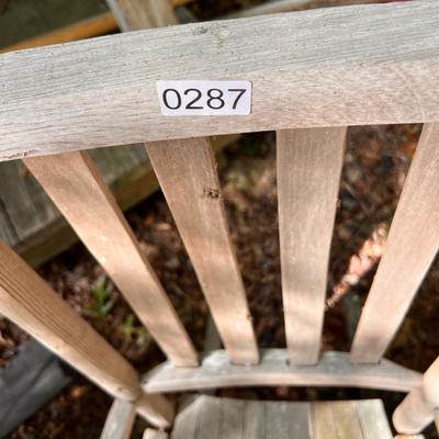 Pair Vintage Rustic Wood Rocking Chairs