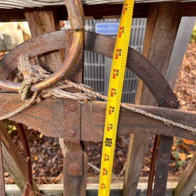 2 Antique Sleds, Ice Skates Lot