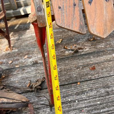 2 Antique Sleds, Ice Skates Lot