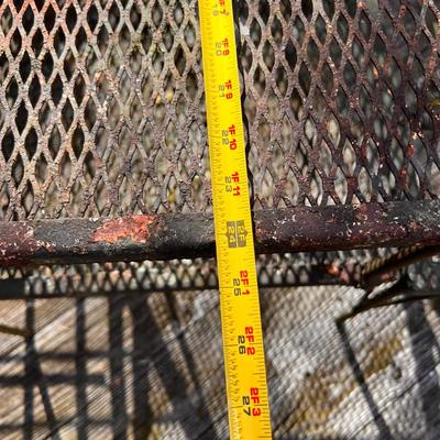 Vintage Wrought Iron Double Seat Table One Piece