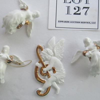 Lot 625:  Lot of Vintage Angel Christmas Ornaments, Porcelain