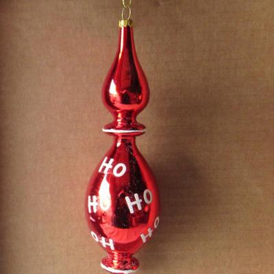 Lot 627:  Two Long Red HoHoHo Christmas Ornaments