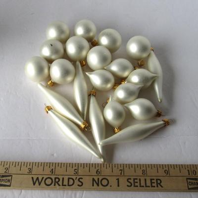 Lot 628:  Lot of Small White Glass Christmas Ornaments