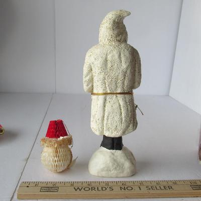 Lot 633:  Dept 56 Santa and Older Honeycomb Santa Head Ornament