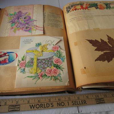 Lot 634:  Vintage Scrap Book With Lots of Paper Ephemera