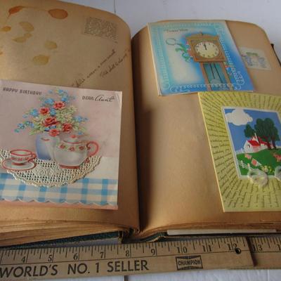 Lot 634:  Vintage Scrap Book With Lots of Paper Ephemera