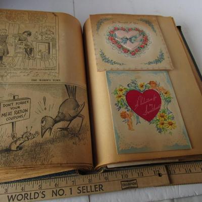Lot 634:  Vintage Scrap Book With Lots of Paper Ephemera
