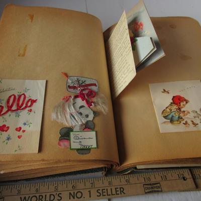 Lot 634:  Vintage Scrap Book With Lots of Paper Ephemera