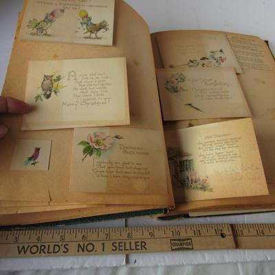Lot 634:  Vintage Scrap Book With Lots of Paper Ephemera