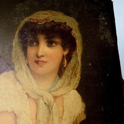 Lot 636:  Antique Print Attached To Board