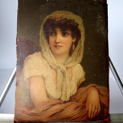 Lot 636:  Antique Print Attached To Board