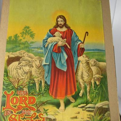 Lot 638:  Old Beautifully Colored Jesus Print