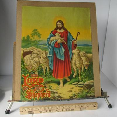 Lot 638:  Old Beautifully Colored Jesus Print