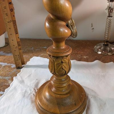 Hand Carved Wooden Table Lamp