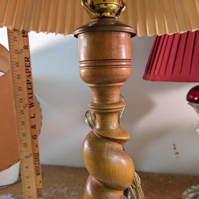 Hand Carved Wooden Table Lamp