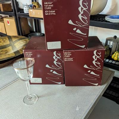 12 NIB Mikasa Crystal Goblets
