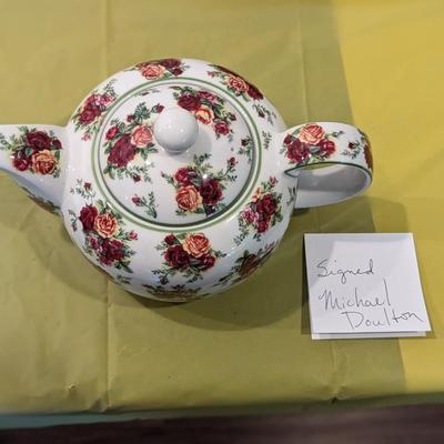 Royal Albert Old Country Roses Afternoon Teapot Signed Michael Doulton