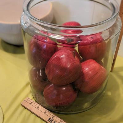 Large Glass Jar of Authentic Looking Apples