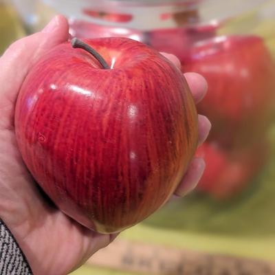 Large Glass Jar of Authentic Looking Apples
