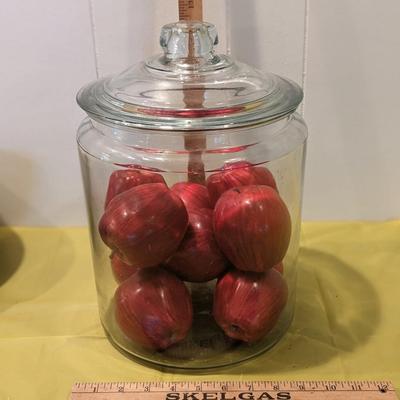 Large Glass Jar of Authentic Looking Apples