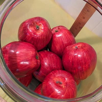 Large Glass Jar of Authentic Looking Apples