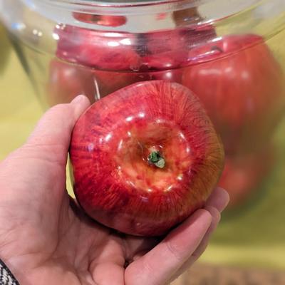 Large Glass Jar of Authentic Looking Apples