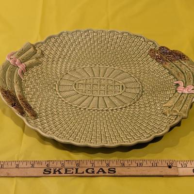 Bordallo Pinheiro Green Majolica Platter