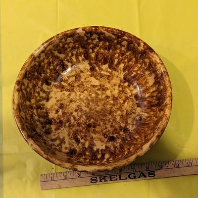 Antique Brown/Yellow Ware Spongeware Mixing Bowl