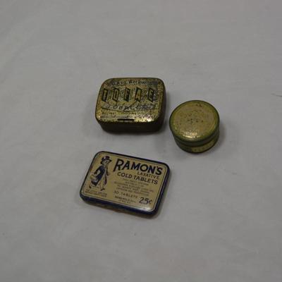 Small Lot of 3 Antique/Vintage Tins