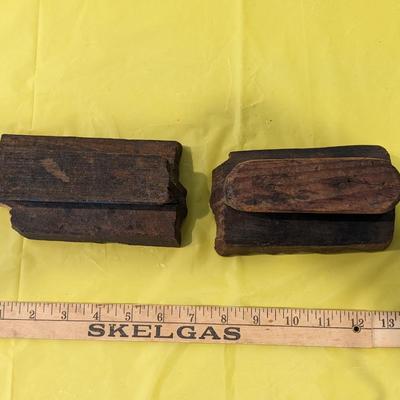 Antique Hand Carved Wood Printing Blocks
