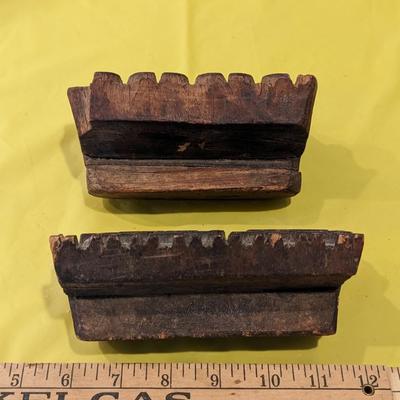 Antique Hand Carved Wood Printing Blocks