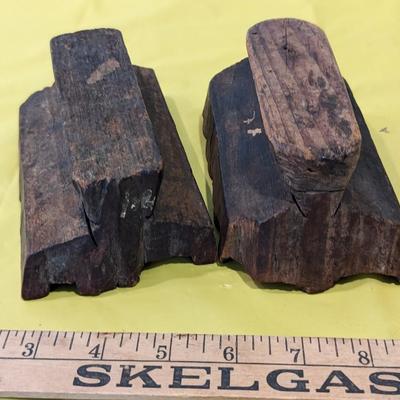 Antique Hand Carved Wood Printing Blocks