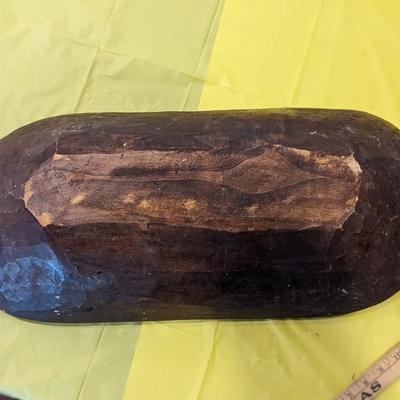 Primitive Hand-Hewn Wooden Dough Bowl