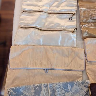 Lot of Vtg Satin Jewelry/Accessory Travel Bags