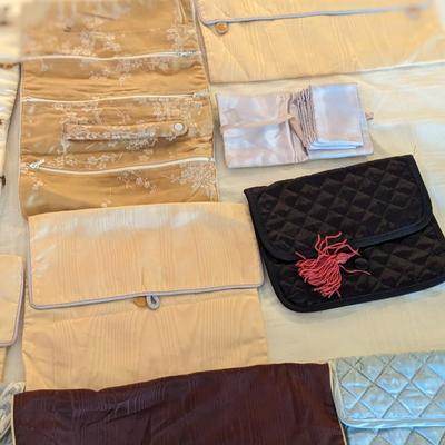 Lot of Vtg Satin Jewelry/Accessory Travel Bags