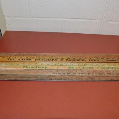 Lot of Vintage Yardsticks