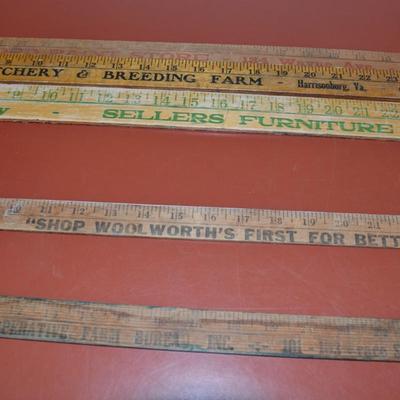 Lot of Vintage Yardsticks