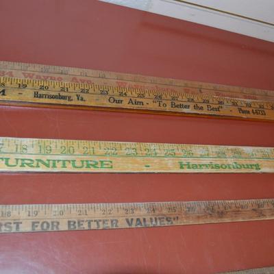 Lot of Vintage Yardsticks