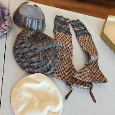 Lot of Vintage Hats and Knitted Gaiters