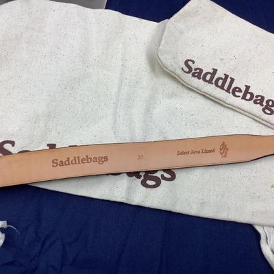 8111 Saddlebag Lot of 2 Belts Lizard Bison