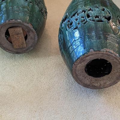 Set of 2 Vintage Chinese Garden Seats