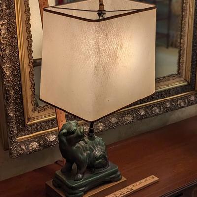 Vintage Ceramic Chinese Foo Dog Table Lamp