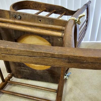 Vintage Carved Oak Rocking Chair  (BO-JS)