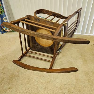 Vintage Carved Oak Rocking Chair  (BO-JS)